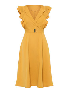 Sweet A-line Off The Shoulder Plain Wavy Edge Mini Dresses (Style V200616)