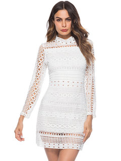 Western Bodycon Stand Collar Lace Bodycon Dresses (Style V200636)