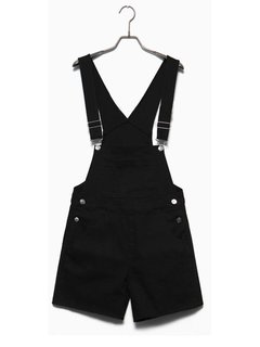 Mini Slim Preppy Plain Strappy Jumpsuit (Style V200638)
