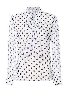 Standard Straight Western Polka Dot Pattern Blouse (Style V200655)