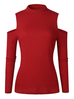 Stand Collar Standard Slim Western Cotton Sweater (Style V200692)