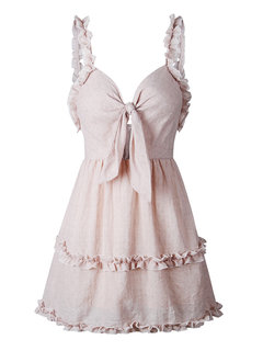 Sexy A-line Spaghetti Strap Plain Backless Mini Dresses (Style V200703)