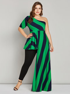 Asymmetric Long Slim Western Cotton Blends Blouse (Style V200723)