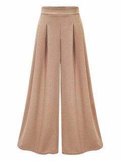 Ankle Length Loose Casual Ruffle Plain Casual Pants (Style V200731)