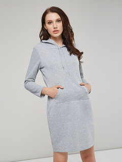 Casual Bodycon Hooded Plain Pockets Casual Dresses (Style V200740)