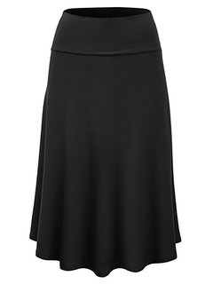 Knee Length Fit and Flare Western Patchwork Polyester Skirt (Style V200749)