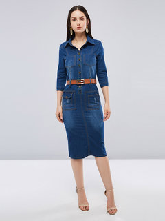 Work Straight Lapel Plain Ruffle Casual Dresses (Style V200772)