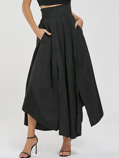 Ankle Length A-line Western Cotton Plain Skirt (Style V200788)