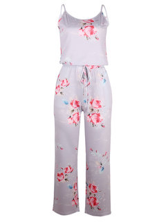 Maxi Loose Floral Polyester Backless Jumpsuit (Style V200823)
