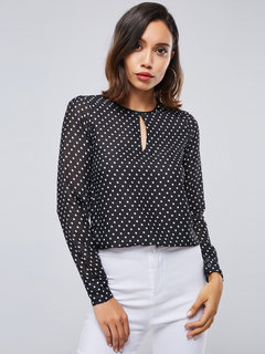 Standard Slim Casual Polka Dot Pattern Blouse (Style V200829)