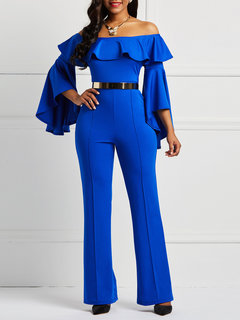 Maxi Skinny Western Plain Backless Jumpsuit (Style V201008)