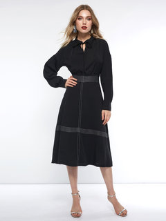 Casual A-line Plain Polyester Casual Dresses (Style V201058)