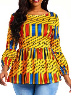 Standard Slim Casual Striped Pattern Blouse (Style V201078)