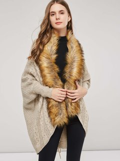 V-neck Standard Batwing Plain Wool Blends Sweater (Style V201315)