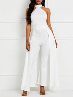 Maxi Slim Western Plain Polyester Jumpsuit (Style V201435)