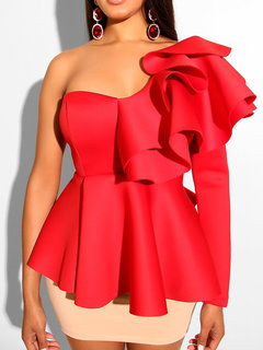 Standard Slim Western Plain Patchwork Blouse (Style V201522)