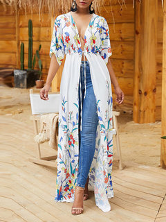 V-neck Long Slim Western Polyester Blouse (Style V201525)