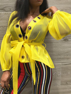 Midi Western Plain Polyester Asymmetrical Blouse (Style V201565)