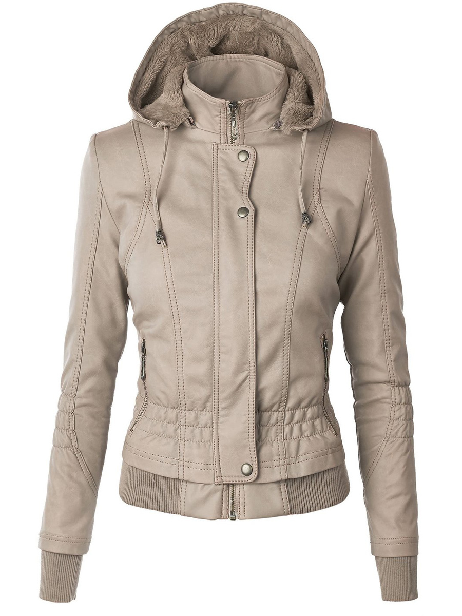 Camel Short Slim Fashion Plain Button Jacket (Style V201587) - VEDACHIC