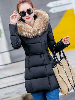 Slim Date Night Plain Polyester Asymmetrical Coat (Style V201615)