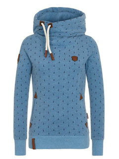 Hooded Straight Casual Polyester Pattern Hoodie (Style V201649)