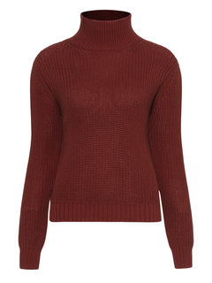 Turtleneck Straight Elegant Plain Knitted Sweater (Style V201652)