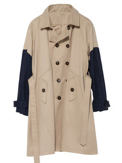 Shawl Collar Straight Date Night Patchwork Polyester Coat (Style V201656)