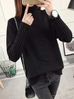 Turtleneck Standard Slim Date Night Knitted Sweater (Style V201671)