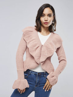 Short Slim Date Night Plain Strappy Sweater (Style V201717)