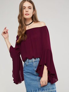 Off The Shoulder Loose Elegant Plain Cotton Tank Top (Style V201725)