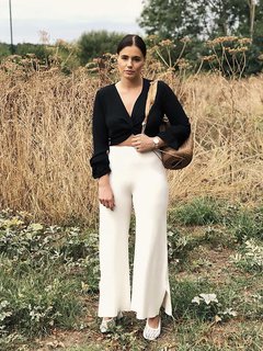 Short Loose Date Night Plain Chiffon Blouse (Style V201753)