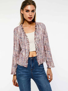 Slim Date Night Colorful Polyester Tassel Jacket (Style V201764)
