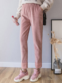 Ankle Length Skinny Fashion Pockets Corduroy Pants (Style V201815)