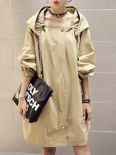 Long Loose Elegant Cotton Button Coat (Style V201913)