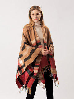 Western Plaid Polyester Cape (Style V201920)