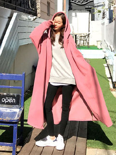 Hooded Long Fashion Cotton Pockets Coat (Style V201927)