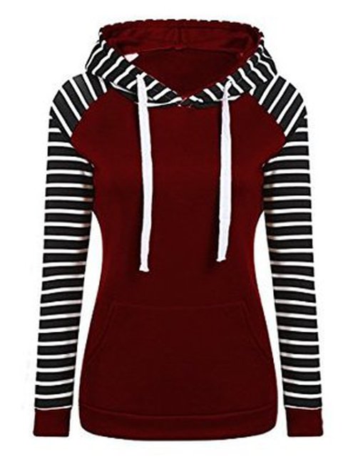 Hooded Standard Casual Geometric Pattern Hoodie (Style V100574)