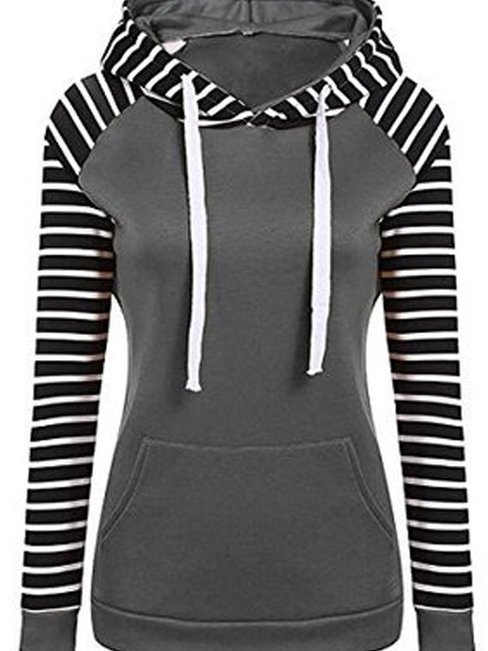 Hooded Standard Casual Geometric Pattern Hoodie (Style V100574)