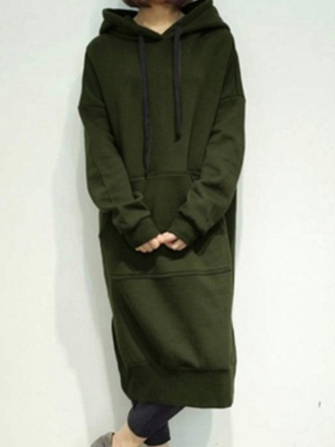 Long Loose Casual Dacron Patchwork Sweatshirts (Style V100681)