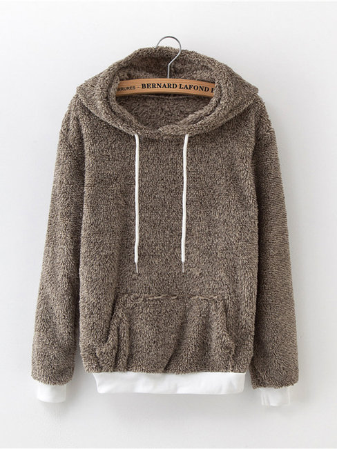 Standard Loose Casual Cellulose Acetate Fibre Patchwork Sweatshirts (Style V100692)