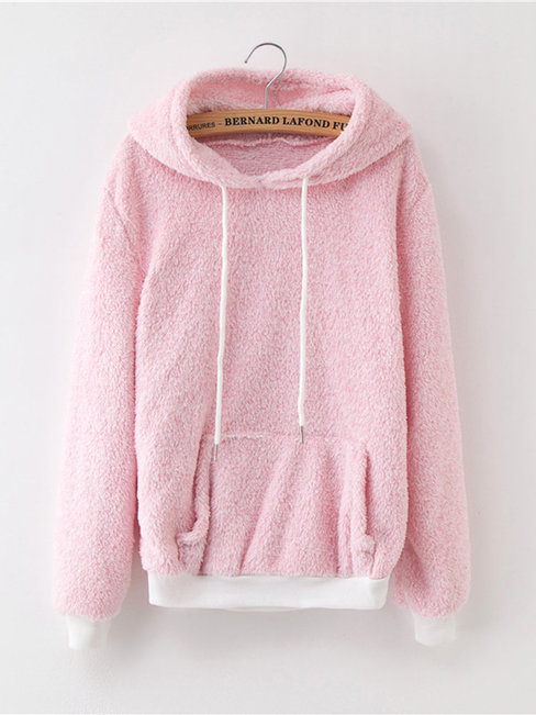 Standard Loose Casual Cellulose Acetate Fibre Patchwork Sweatshirts (Style V100692)