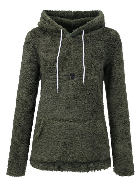 Standard Slim Casual Plain Polyester Sweatshirts (Style V100693)