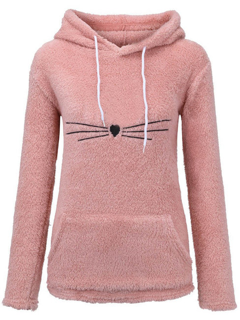 Standard Slim Casual Plain Polyester Sweatshirts (Style V100693)