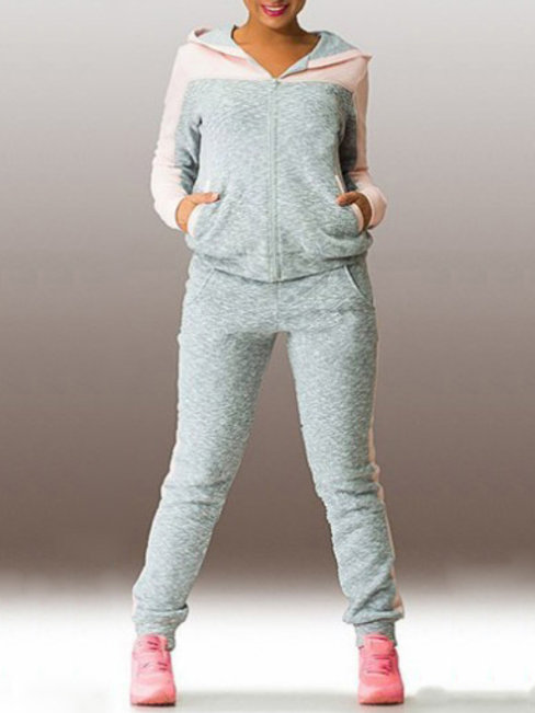 Hooded Straight Patchwork Polyester Patchwork Hoodie (Style V100732)