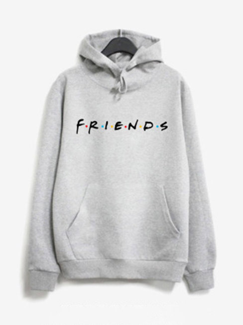 Hooded Standard Straight Cute Pockets Sweatshirts (Style V100763)