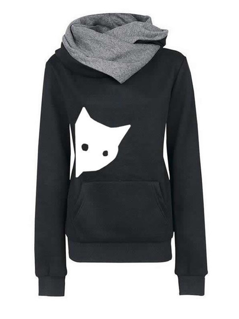 Straight Cute Animal Polyester Pattern Hoodie (Style V100776)