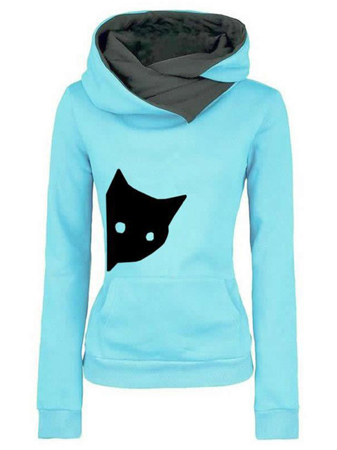 Straight Cute Animal Polyester Pattern Hoodie (Style V100776)