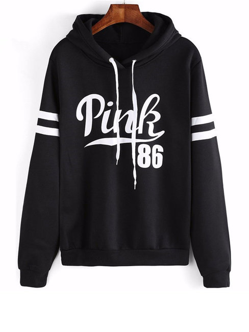 Hooded Standard Casual Letter Pattern Hoodie (Style V100807)