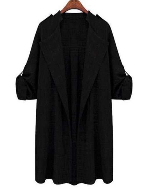 Long Loose Party Plain Ruffle Coat (Style V101395)