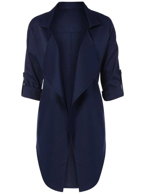 Shawl Collar Elegant Plain Cotton Blends Button Coat (Style V101529)
